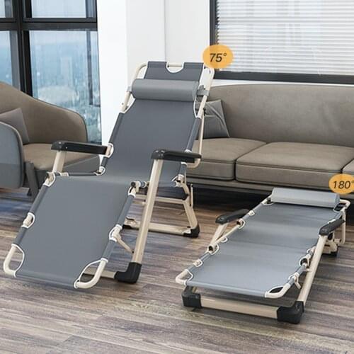 Modern Recliner Folding Office Fishing Chair Metal Chair Folding Nap Bed Simple Nap Sofa Office Leisure Portable Folding Chair