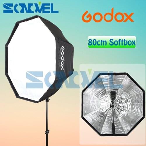 Godox Portable Octagon Softbox 80cm 31.5inch Umbrella Brolly Reflector Flash light Softbox for Studio Photo Flash Speedlight