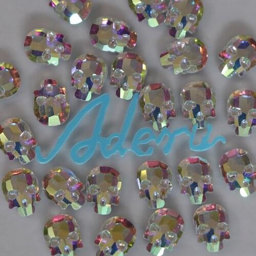 Aderu skull super shiny lead free crystal hot fix rhinestone for nail art ornament garment shoe hat scarf phone car decoration
