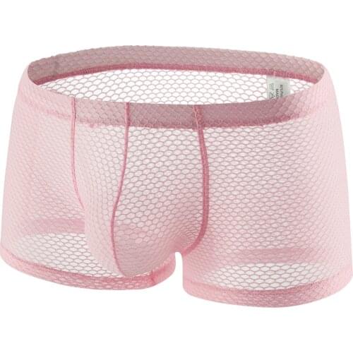 Gay Mens Panties Jockstrap Sissy Mesh Male Boxer Sexy Underwear Hollow Breathable Erotic Underpanties Temptation Sexy Lingerie