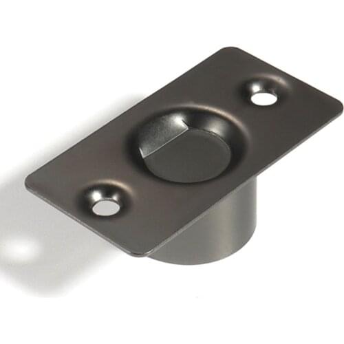 Ultra Thin Invisible Stainless Steel Black Door Stop Magnetic Floor Mount Hidden Automatic Suction Door Stopper Holder