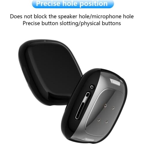 Smart Watch Bracelet TPU Frame Fashionable Dial Wristwatch Present for Fitbit Versa 3/Fitbit Sense Bumper Case Shell