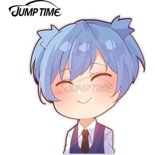 Jump Time 13 x 7.8cm Vinyl Car Stickers Nagisa Shiota Cartoon Avatar Car Decals Refrigerator Peeker Waterproof Car Accessories