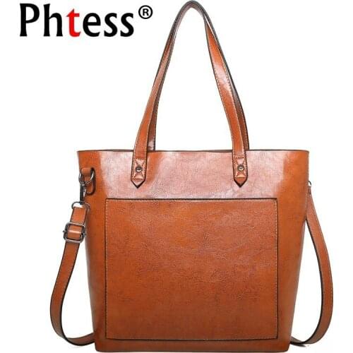 2019 Women Leather Handbags High Quality Vintage Hand Bags Sac A Main Large Capacity Tote Bag Female Top-handle Bag For Girls