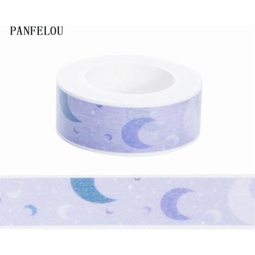 10M*15mm Purple moon stickers Washi Masking tape Quality good price HOT sell DIY Scrapbook Embellishments Decoration
