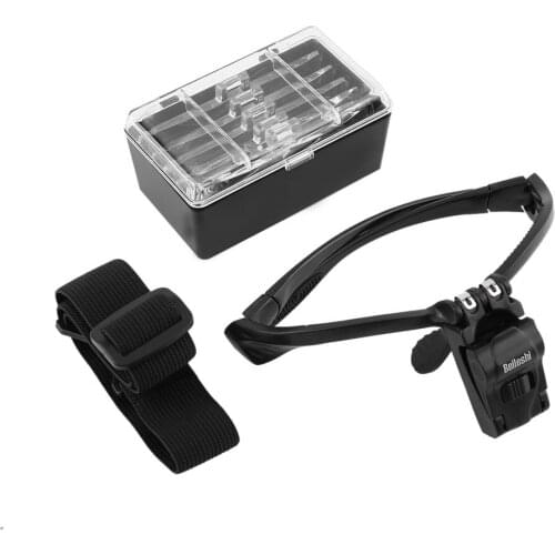 2018 new 5X Lens Adjustable Loupe Headband Magnifying Glass Magnifier with LED Magnifying Glasses Jeweler Watch Repair