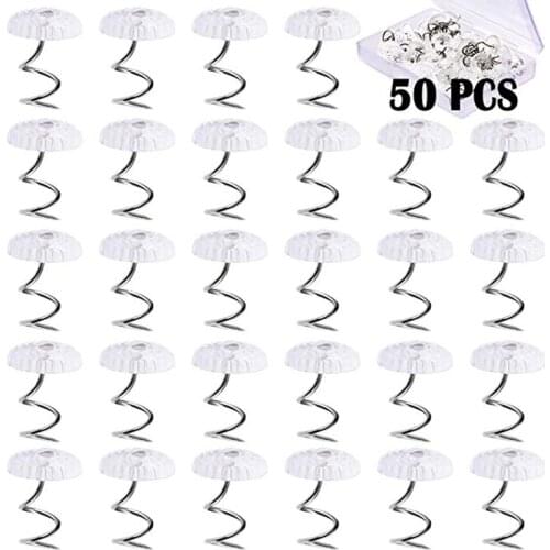 30/50/100PCS Twist Pins Upholstery Clear Heads Holds Bedskirts Couch Sofa Headliner Repair Loose Drapery Pins Push Slip Covers