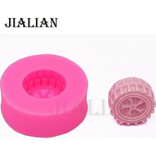 3D handmade soap molds Car wheels Tires Fondant Cake Molds Silicone Mold cooking Mould Kitchen Baking Tools T0840