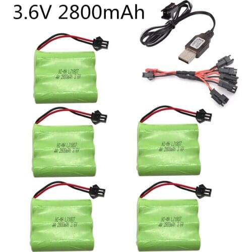 3.6v 2800mah Battery Ni-MH Battery AA NIMH 3.6v Battery Pack For RC Toy Car Boat Model RC Toy 3.6 V Battery