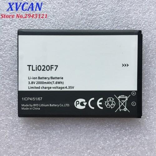 TLI020F7 Battery For Alcatel PIXI 4 5045D Pop 2 5042D C7 7040 7040D 7041 7041D J720 J720T J726T J726T-so2 Accumulator 2000mAh