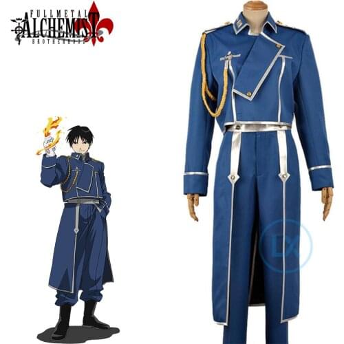 Anime Fullmetal Alchemist Cosplay Costume Roy Mustang Cosplay Men Halloween Party Costume National Army Military Uniform