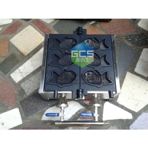 Free shipping Gas type fish Taiyaki maker machine with recipe fish waffle baker