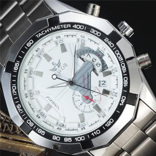 SEWOR Men Watch Luxury Stainless Steel Automatic Mechanical Watches Mens Military Sports Watches Man Watch relogio masculino