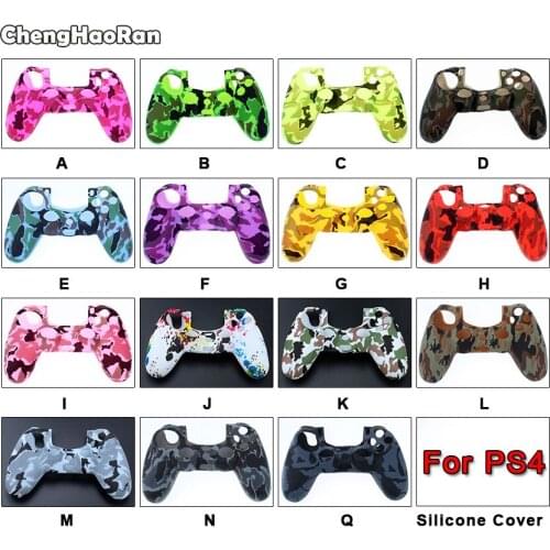 ChengHaoRan Camouflage Special Design Soft Silicone Gel Skin Protective Rubber Cover Case for Sony PS4 Wireless Controller