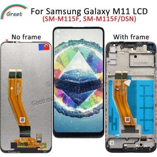 For Samsung Galaxy M11 LCD SM-M115F SM-M115F/DSN Display with frame Touch Screen Panel Digitizer Assembly For Samsung M115 lcd