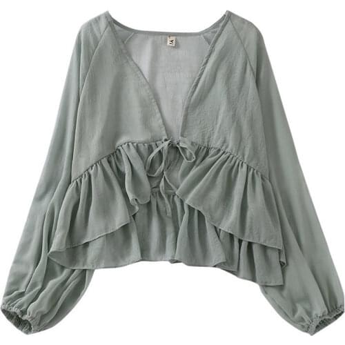 Fy1013 2020 spring summer autumn new women fashion casual chiffon shirt woman female OL womens clothing fashion voile