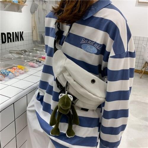 Canvas Chest Bag Fashion Bag Waist For Women Fashion Mobile Female Soft Fashion Summer Cute Student lovely Phone Japan Korea