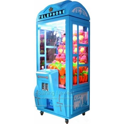 Blue Telephone Cranes Claw Machine Catch Plush Toys Coin Operated Arcade Game Machine For Sale