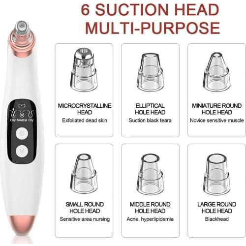 Vacuum Suction Blackhead Remover Face Deep Nose Cleaner T Zone Pore Acne Pimple Removal Facial Diamond Beauty Clean Skin Tool