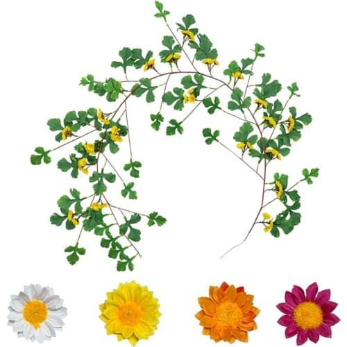 Artificial Flower Fake Hanging Garland Plants Vine Party Home Decoration Silk Mike White Bright Violet Daisy Rattan