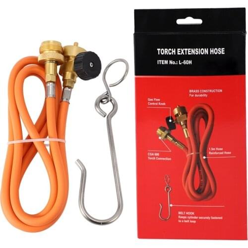 JFBL Hot Welding Torch Hose CGA600 1.5M (5Ft) Hose and Belt Hook for MAPP Torch Extension Kit