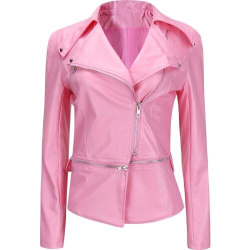 High Quality PU Women Leather Jacket Zipper Two Wear Leather Clothing Temperament Motorcycle Jacket Women Coat Fashion Jacket