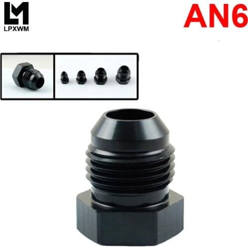 LPXWM- AN6-6 Black Aluminum AN Hex Head Male Flare Plug SL806-06-021