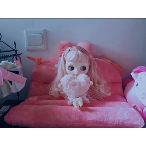 Doll furniture for Barbie doll Girl birthday gift DIY toys pink princess bed dresser cupboard doll accessories