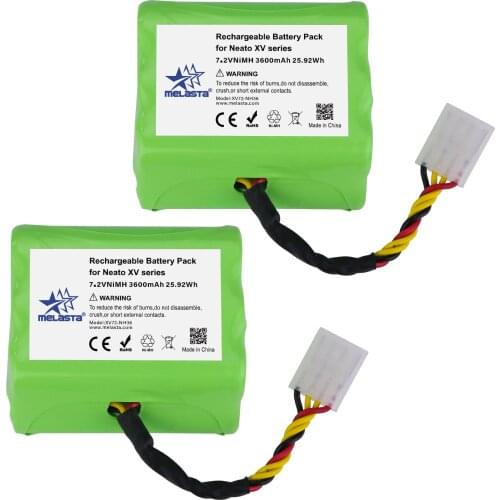 Melasta 7.2 V 3600mAh Ni-Mh Battery Pack for Neato XV Series XV-21 XV-11 XV-12 XV-14 XV-15 XV-25 XV Essential Signature Pro