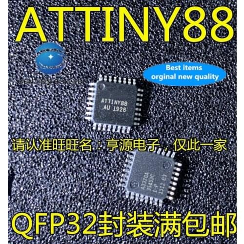 10PCS ATTINY88 ATTINY88-AU TQFP-32 8-bit microcontroller chips in stock 100% new and original