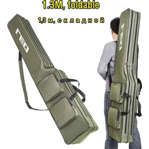 Multifunction Fishing Backpack 130cm Large Capacity Waterproof Portable Tackle Big Rod Pole Folding Bag Multi-pocket Storage Sac