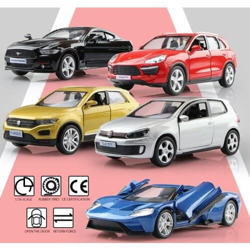 Diecasts Toy Vehicles Ford Mustang GT Cayenne T-ROC SUV 5 inch RMZ city Simulation Exquisite 1:36 Alloy Car Model Birthday Gifts
