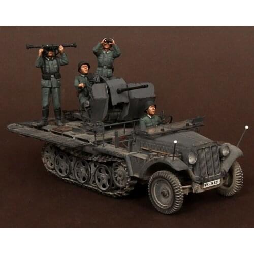 1/35 Scale Assembly Resin Figure kit anti-aircraft guns crew (no car)