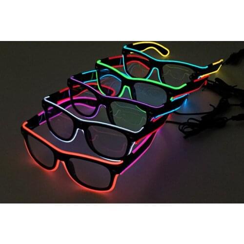 New 35 styles Colorful Rave Party EL glow Glasses Flashing LED Light up Glasses for wedding birthday party glow props