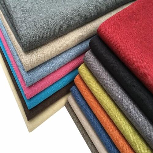 Plain Thick Linen Fabric Handmade DIY Comfortable Solid Color Tablecloth Cushion Pillowcase Sofa Fabrics Sewing Home Textile