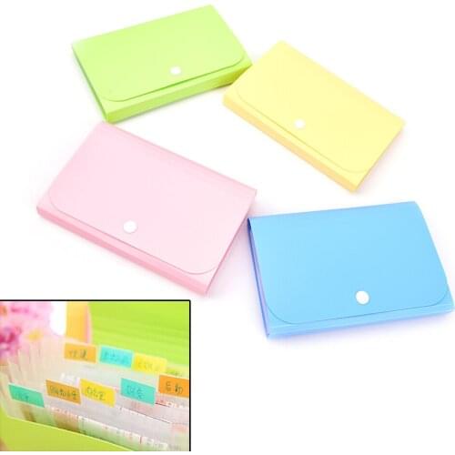 1pcs Small Size 104*78*35mm File Folder Expanding Wallet Bill Folder Plastic Candy Color Document Bag