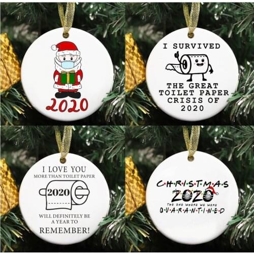 Personalized Quarantine Christmas Ornament Survived 3 "Circle Maize Decor