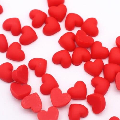 Red Heart Resin Adhesive Patch Flat Back Crafts Wedding Party Decor DIY Handmade Child Gift Clothing Ornament Accessories 20pcs