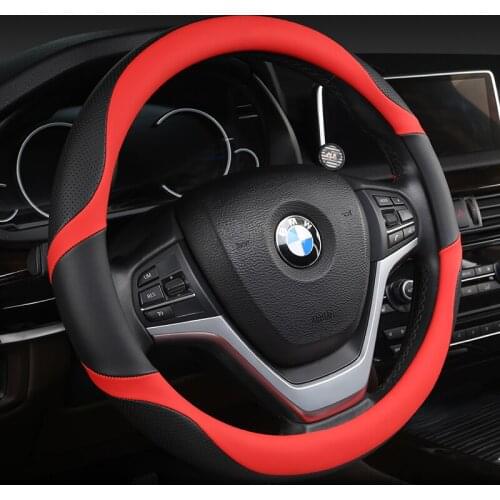 Braiding cover on the Steering Wheel Cover 38CM 15'' Holder Protector Car styling universal Leather Steering Wheel Cover