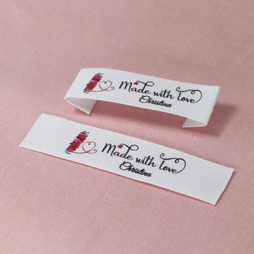 Custom Sewing labels / Brand labels, Custom Clothing Tags, Cotton Ribbon label, Name label (FR041)