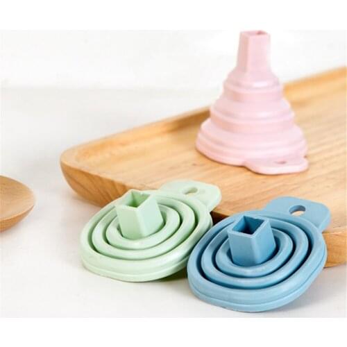 Kitchen Dropship Useful Folding Funnel Style Funnel Protable Mini Silicone Gel Folding Kitchen Cooking Tools Accessories Funnel