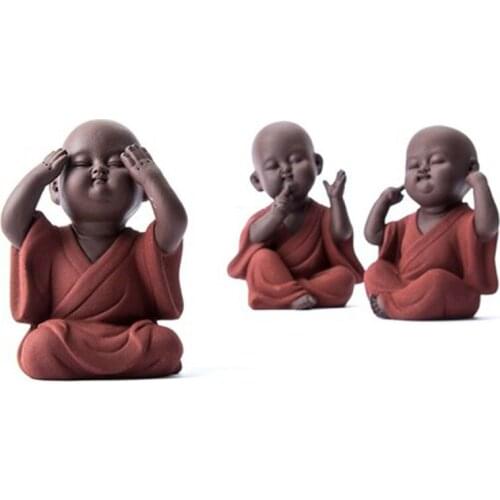 Handmade Buddha Tea Pet purple sand buddha Monk Tea tray decor accessories kung fu tea set Teaware Tea ceremony accessory