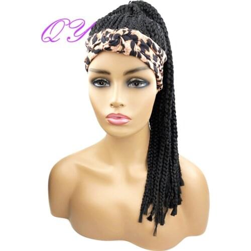 QY Hair HeadBand Wig With Ponytail Synthetic Head Wigs for African Women Curly Turban Hair Wigs