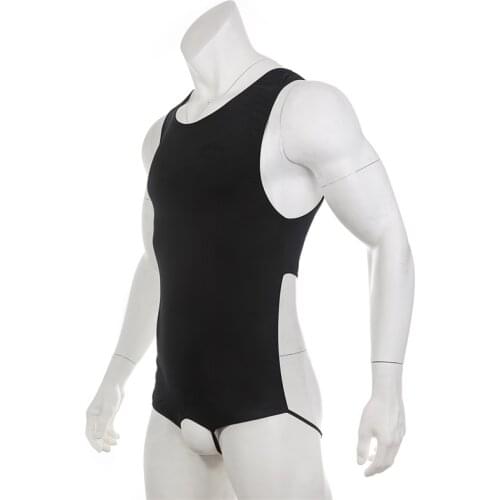 Mens Sexy Open Butt Underwear Lingerie G String Bodysuit Jockstraps Penis Hollow Out Ring Backless Leotard Strap Exotic Costume