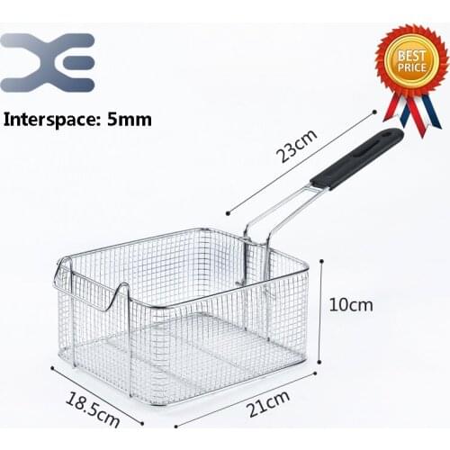 21cm*18.5cm*10cm Stainless steel fryer screen frame square filter net encrypt colander shaped Frying basket fryers meshed