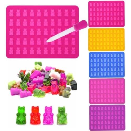 50 Grids Gummy Bears Silicone Chocolate Candy Cake Mold Ice Tray Party Wedding Baby Shower Decorating Baking Tools