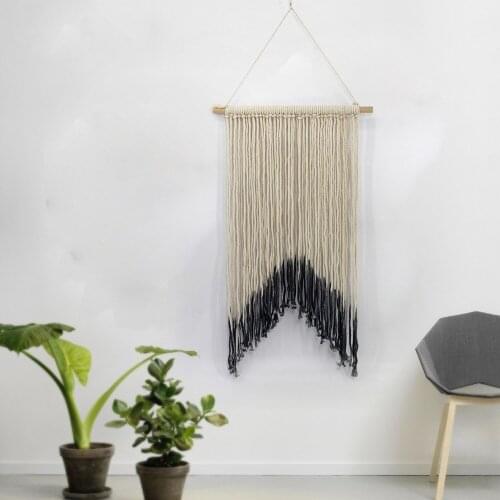 Nordic Macrame Tapestry Wall Hanging Living Room Sofa Background Decor Hand Knitting Cotton And Linen Chic Ornaments