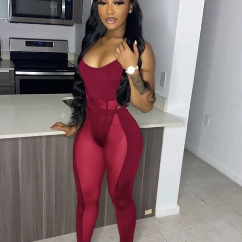 Sexy Mesh Sheer Spliced Two Piece Set Women Night Party Bodysuit Top Leggings Set Festival Clothing Club Outfits Matching Sets