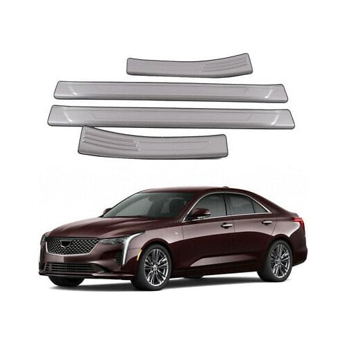 Steel Accessories Matte Outer Door Sill Scuff Plate 4pcs For Cadillac CT4 2020