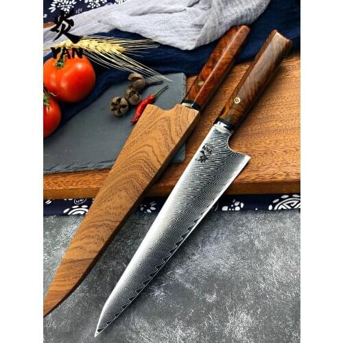 YANREN 8"inch Kitchen knives Chef knife Japanese 10CR15 High Carbon Stainless Steel japanese Damascus knife For cooking